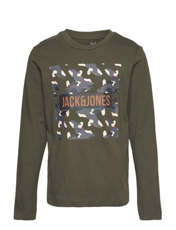 Jjramp Tee Ls Crew Neck Jnr Langærmet T-shirt Khakigrønn Jack & J S