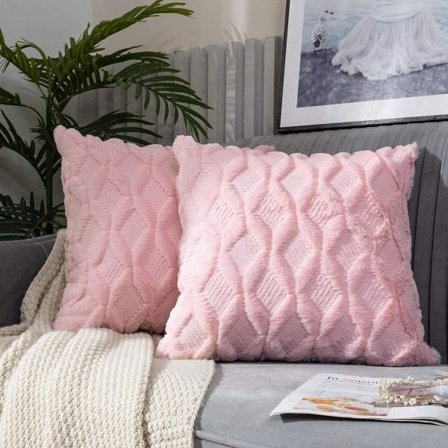 IC Dekoratiiviset kaksisivuiset tyynynpäälliset plyysissä, 2 kpl pakkaus, ylellisen pehmeä sohva/sohva/makuuhuoneen tyynynpäällinen, 20x20 tuumaa, 