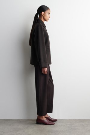 COS Square-Toe Leather Heeled Shoes in Red - Women