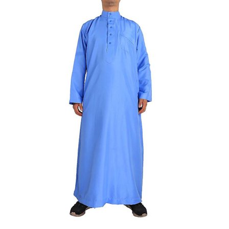Mænds islamiske saudiske muslimske lange kjortel Dubai arabisk tunika top bluse Thobe Kaftan tøj(62(XXL))