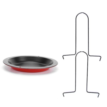 Kyllingeholder i kulstofstål Stegestativ med pande til campinggrill Ovn BBQ-værktøj