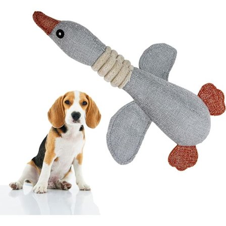 Søte, pipende leker formet som villgås for små til mellomstore hunder, myk plysjleke for hunder, valpeleker for rene tenner og trening