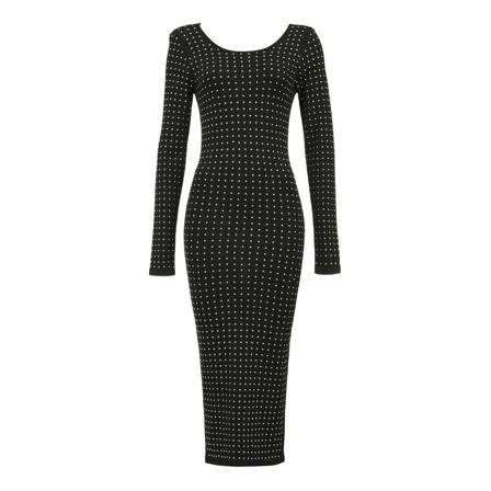 Pinko Towers Viscose Holy Hand Kjole+Hot Fix Sort, Dame