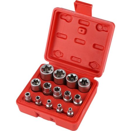 1/4" 3/8" 1/2" Naaras Torx -hylsysarja, Torx E-profiilihylsy E4, E5, E6, E7, E8, E10, E11, E12, E14, E16, E18, E20, E22, E24