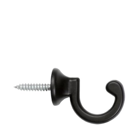 Kirsch Omtagskrok Siv, 2 cm, st Gardiner Svart ONESIZE