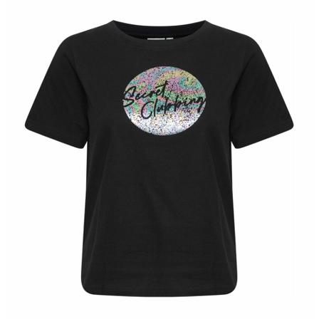 Ichi, T-Shirts Zwart, Dames, Maat:L