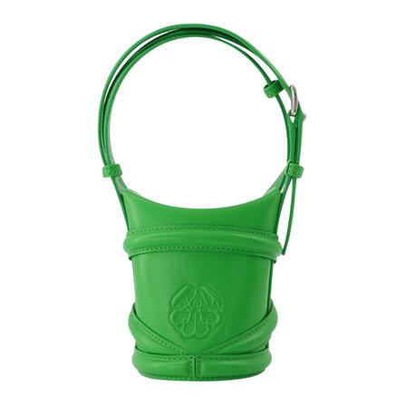 Alexander McQueen The Curve Mini Taske in Green Leather Grøn, Dame Skuldertasker, Størrelse: ONE Size