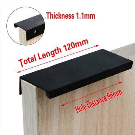 Hidden Hand Kaappi Pull MUSTA 120MM - varastossa