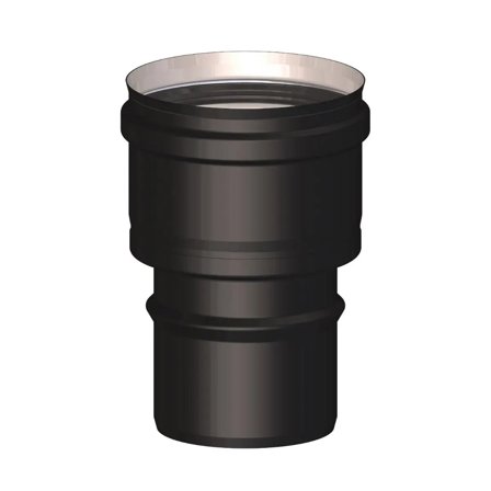 Maggioratore m/f diam. maschio 80 mm maggiorato a femmina 100 mm. per scarico fumi stufa a pellet e caldaia a pellet