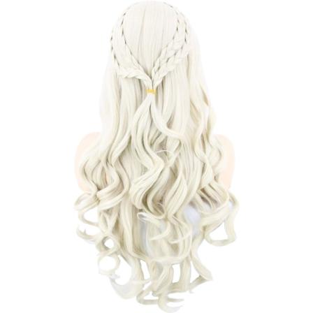 1PC Cosplay Peruk Kvinnor, Daenerys Peruker Lång Lockig Blond Khaleesi W
