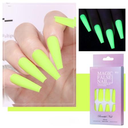 IC 24 stk Kunstige Negle Lysende Neon Fluorescens