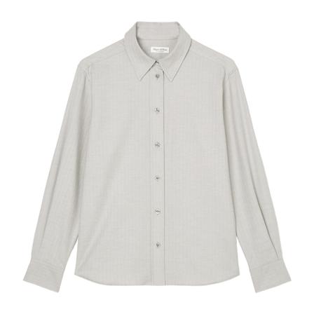 Marc O'Polo Flannel long sleeve Bluse Grå, Dame
