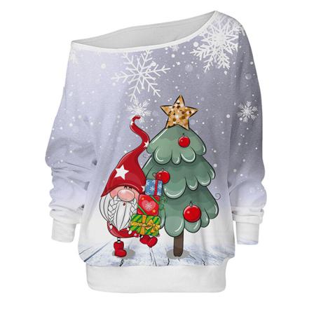 Tröja För Jultomte Med Print Off Shoulder För Damer