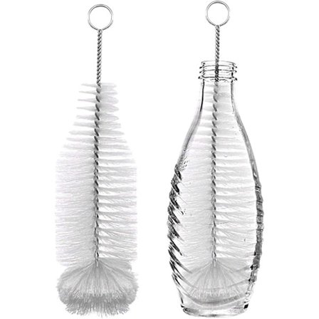 Flaskborste, avancerad rengöringsborste för glasflaskor, termosar och koppar, skonsam och effektiv repfri rengöring 35 cm