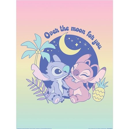Lilo & Stitch Over The Moon Print 40cm x 30cm Multifärgad