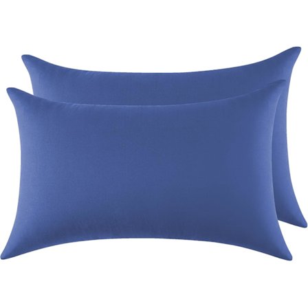 Puuvillainen tyynyliina 50 x 75 cm 2 kpl Suorakulmainen Puuvilla twill Kestävä tyynynpäällinen Tummansininen