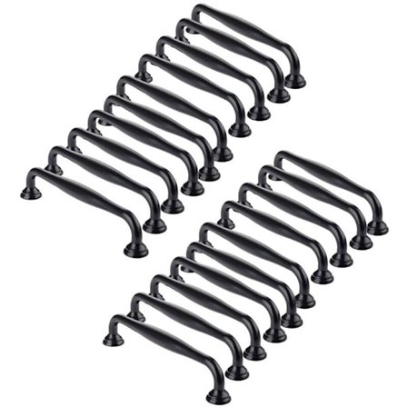 20 stk dørhåndtak 128 mm avstand svart stang kjøkkenskap skuff