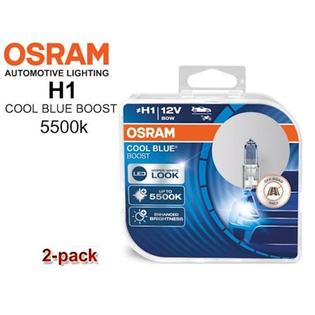 Osram H1 COOL BLUE BOOST 5500k halogen lampor 12v DC P14.5s