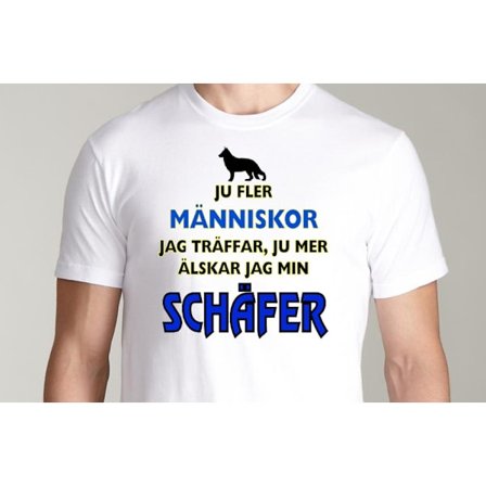 Vit T-shirt - Schäfer hund tröja