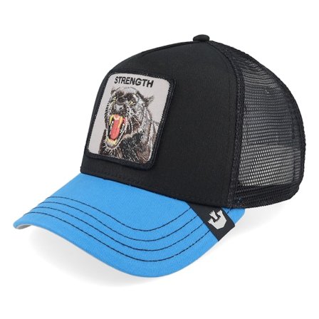 Goorin Bros. - Noir trucker Casquette - The Strength Panther Black/Blue A-Frame Trucker @ Hatstore
