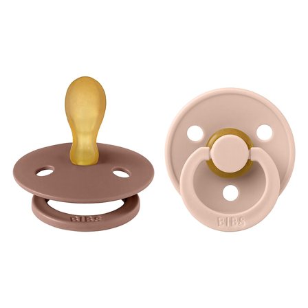 BIBS Colour Sut Latex Flad 2-pak Woodchuck/Blush Str. 2, Børn & Forældre, Sutter, Latexsutter