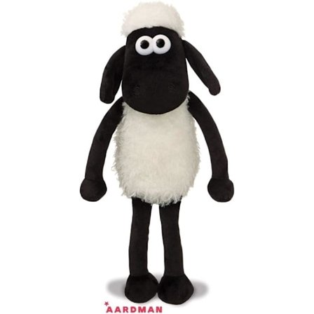 Shaun the Sheep 61173 40cm Plyslegetøj, Sort og Hvid, Egnet til Både Voksne og Børn