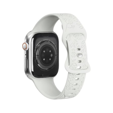 Passer til iwatchS9 876SE Apple Watch-reim med preget liten rose i silikon