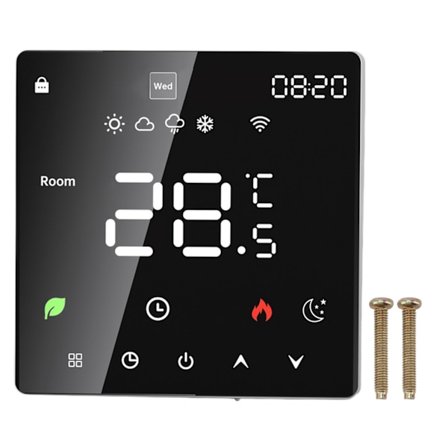 16A Smart Termostat LCD Färg Touchscreen PC Programmerbar Elvärme Termostat för Home Hotel Office AC 90 till 240V WiFi