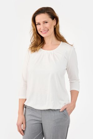 BRANDTEX - Langærmet T-shirt - Off White - Læg Detalje