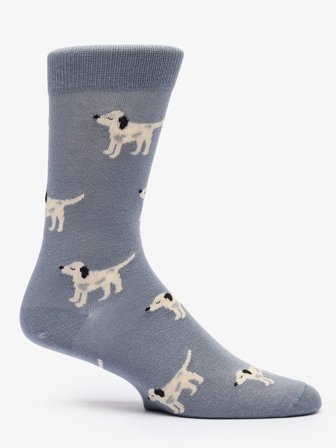 John Henric Men's Hellblaue Gemusterte Socken Baumwolle Size Onesize