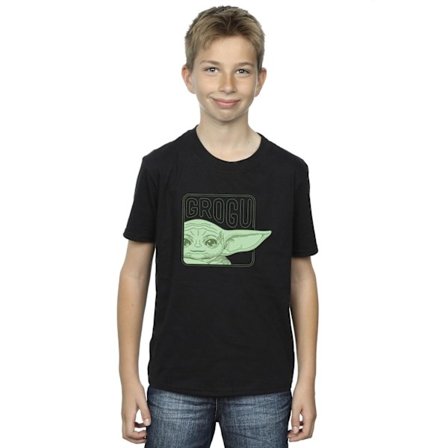 Star Wars Boys The Mandalorian Grogu Box T-Shirt 5-6 år Svart