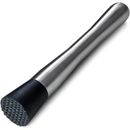 Rustfrit cocktail muddler i rustfrit stål - Limepresser - Beard Muddle - Cocktail muddler - Håndshaker - Limepresser - Lille isknuser - Urteknuser