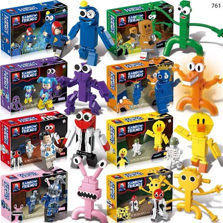 8 st Roblox Rainbow Friends Dörrar, Byggklossar Figurer Montera Modell Barnleksak