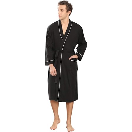 Herre Morgenkåber Bomuld Badekåbe Letvægts Blød Knælangt Nattøj