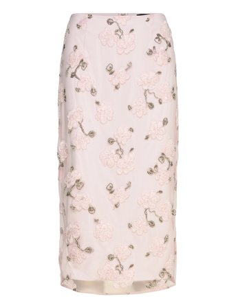 ROTATE Birger Christensen Sequin Midi Pencil Skirt - Pink - 34