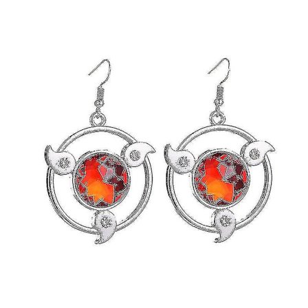 Naruto Uchiha Sasuke Write Round Eye Three Hook Stud Earrings