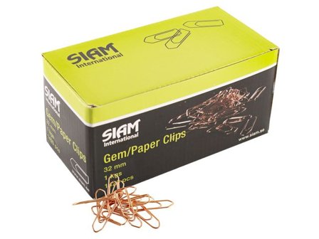 Gem SIAM, kopparbelagda, tåliga och hållbara, 32mm, koppar - Lyreco - Kontorsmaterial - Till skrivbordet - Gem