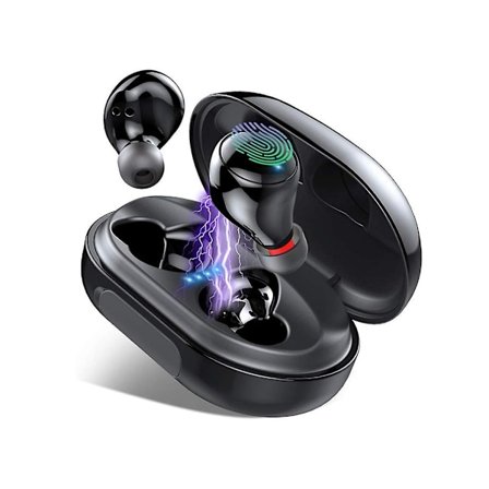 Trådlösa hörlurar, Chronus 150 timmars speltid, IP8 Vattentäta Bluetooth-hörlurar med mikrofon, brusreducerande hörlurar (svarta)