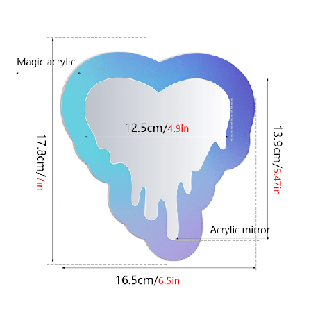 Ny akryl student skåp dekorativ spegel kylskåpsmagnet fantasy spegel skåp dekoration, HCJM108