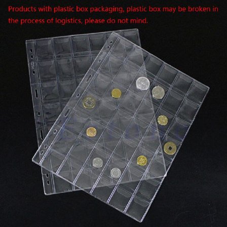 Myntsamlingssider Myntlomme Myntperm-innlegg Sleeve Myntalbum Oppbevaringsholder for valutafrimerkertilbehør null - 42 celler—PA