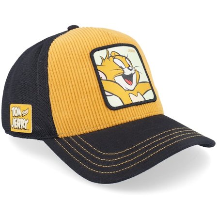 Capslab - Tom & Jerry Jerry Black/Yellow A-Frame Trucker Trucker Yellow Cap - @ Hatstore