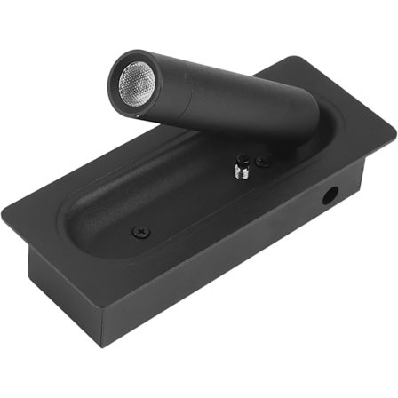 Sänggavel LED-lampa vägglampa sängsida läslampa infälld montering automatisk strömbrytare vägglampor, svart