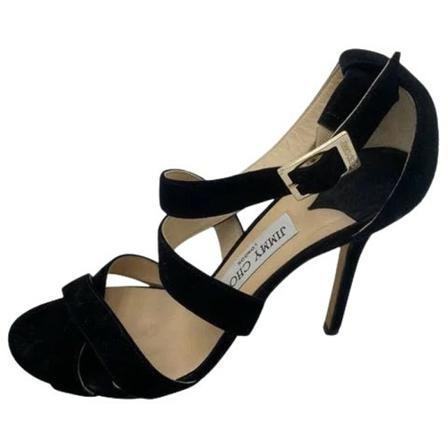 Jimmy Choo Pre-owned Pre-ownedRuskindsandaler Sort, Dame, Størrelse: 37 EU