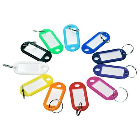 Nøglering med navneskilt [Oval] - 10-pak - Flere farvevalg