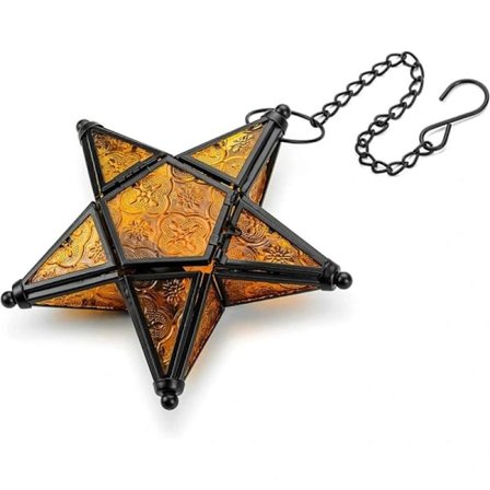 Lyslykt Vindusdekorasjon Hengende ornament - Oransje