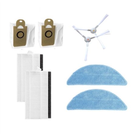 8 stk. ABIR R30 Robotstøvsuger Reservedele, Hovedsidebørste, HEPA-filter, Mopklud, Støvsugerpose