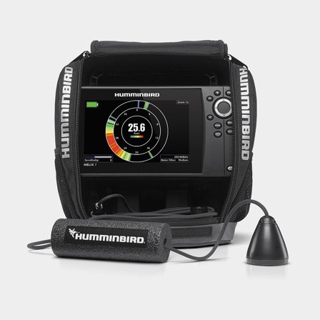 Echolottasche Humminbird ICE PTC UNB2 XI920, passt für Helix 5-7, PiranhaMAX und 500/700 Serie + Eisgeber 83/200kHz (feste Frequenz) + Bügel - Boot