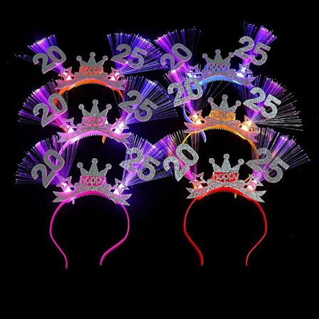 Nyår Rosett Hårband Party Kostym Lysande Party Karaoke Punk Foto Rekvisita Party Lysande Hårband Nattklubb[D]