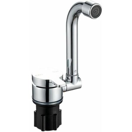 Fällbar husbilskran 360° roterande köksblandare Enhandtag Vattenkranar med kall- och varmvatteninloppsslang Koppar