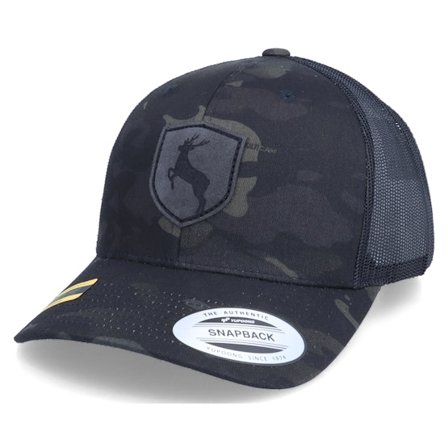 Hunter - Camo - trucker - Cap - Deer Emblem Patch Multicam Black Camo Trucker - Hatstore